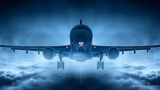 Flugzeug im Landeanflug