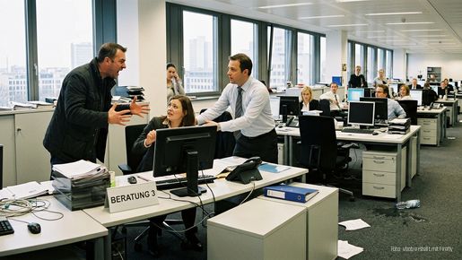 Großraumbüro gewalttätiger Besucher - Wichtiger Schritt gegen Gewalt an Beschäftigten